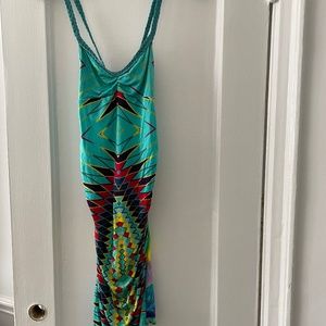 Custo Barcelona  viscose print silk dress